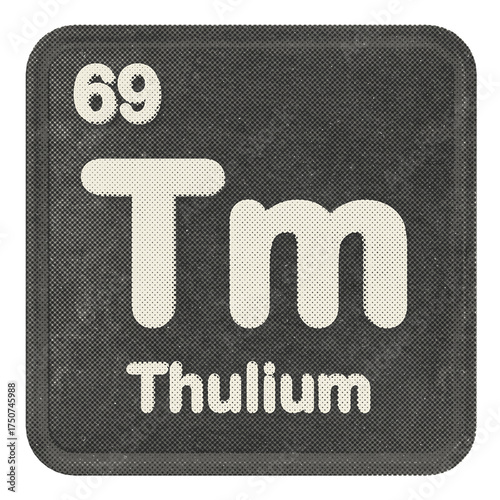 Fotografia 3d periodic table thulium halftone style
