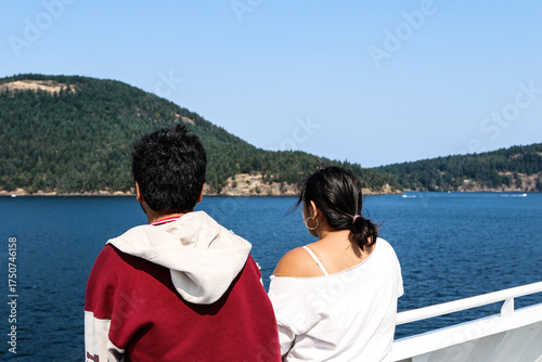 young couple on the pier