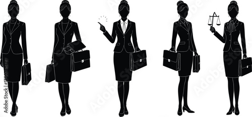 Professional, businesswoman, silhouette, briefcase, leadership, career, corporate, confident, walking, standing, pointing, legal, justice, idea, teamwork, diversity, empowerment