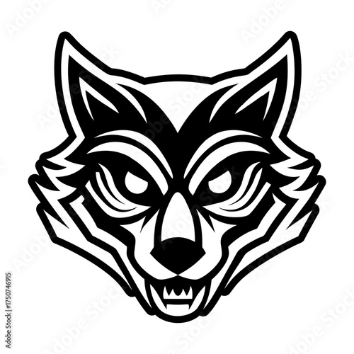 A filled style icon showing a canid face