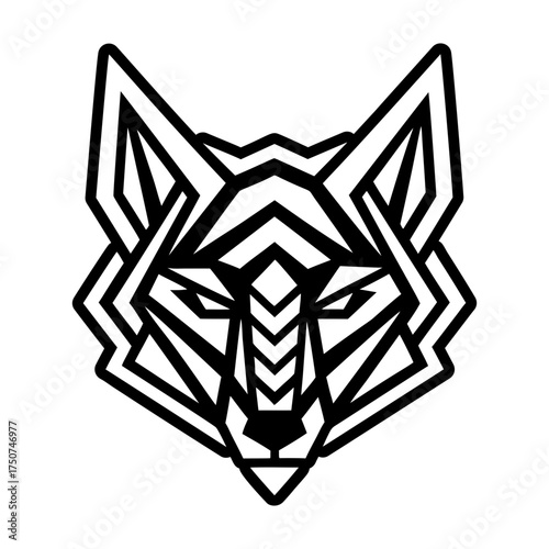 Solid style icon showing a wild jackal head