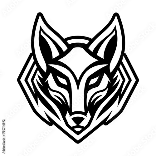 A glyph style icon showing a jackal mascot