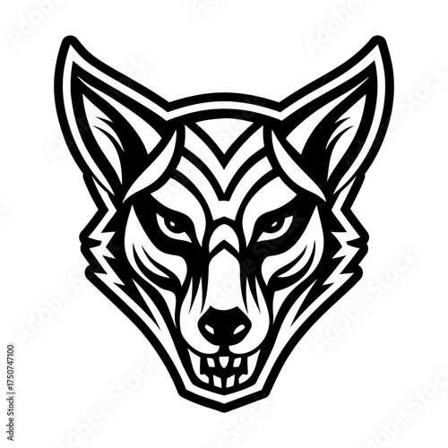A filled style icon showing a canid face
