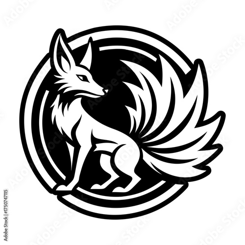 A glyph style icon of a jackal logo