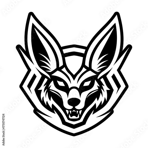 A wild canid mascot icon in glyph style