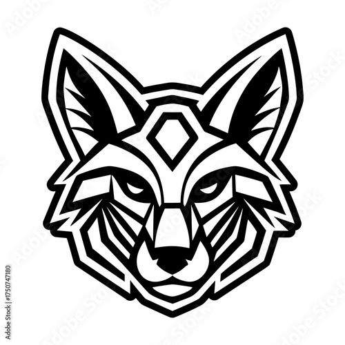 Wild jackal face icon in filled style