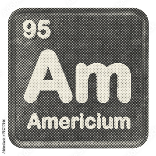 Tableau sur toile 3d periodic table americium halftone style