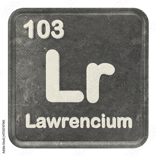 Foto 3d periodic table lawrencium halftone style