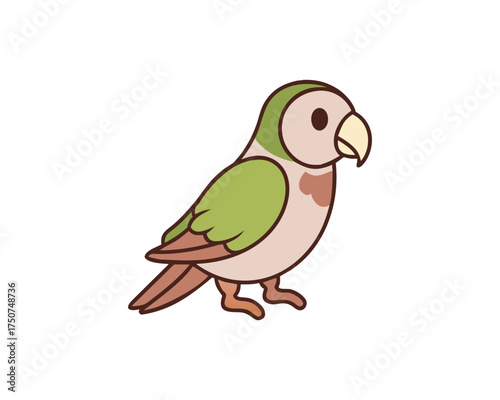 Bilde på lerret Cute Parrot Vector Illustration, adorable parrot, cartoon parrot, colorful parro