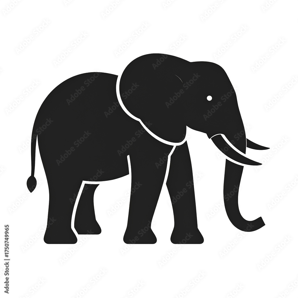 Fototapeta premium Elephant Icon Isolated on White Background