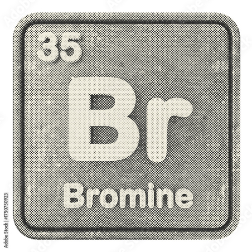 Fotografie 3d periodic table bromine halftone style