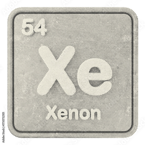 Obraz na plátně 3d periodic table xenon halftone style