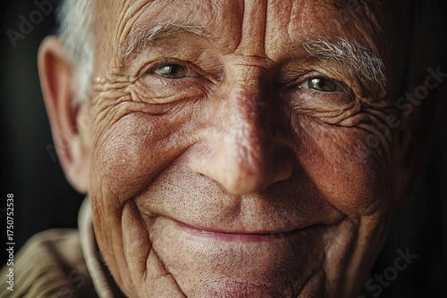 Elderly man smiling close-up
