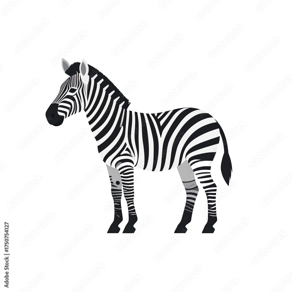 Fototapeta premium Zebra Icon Isolated on White Background