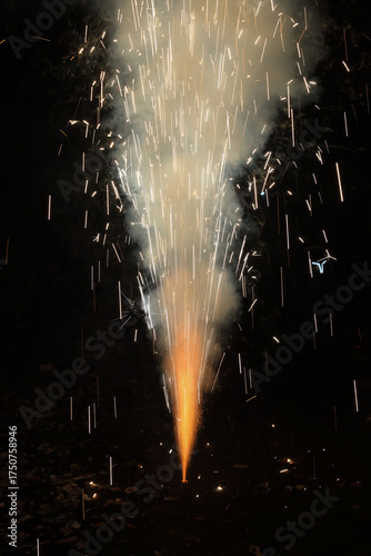 Flower pots fireworks in diwali festival