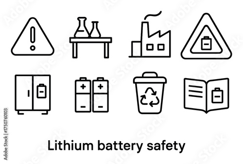 Lithium Battery Safety Icons