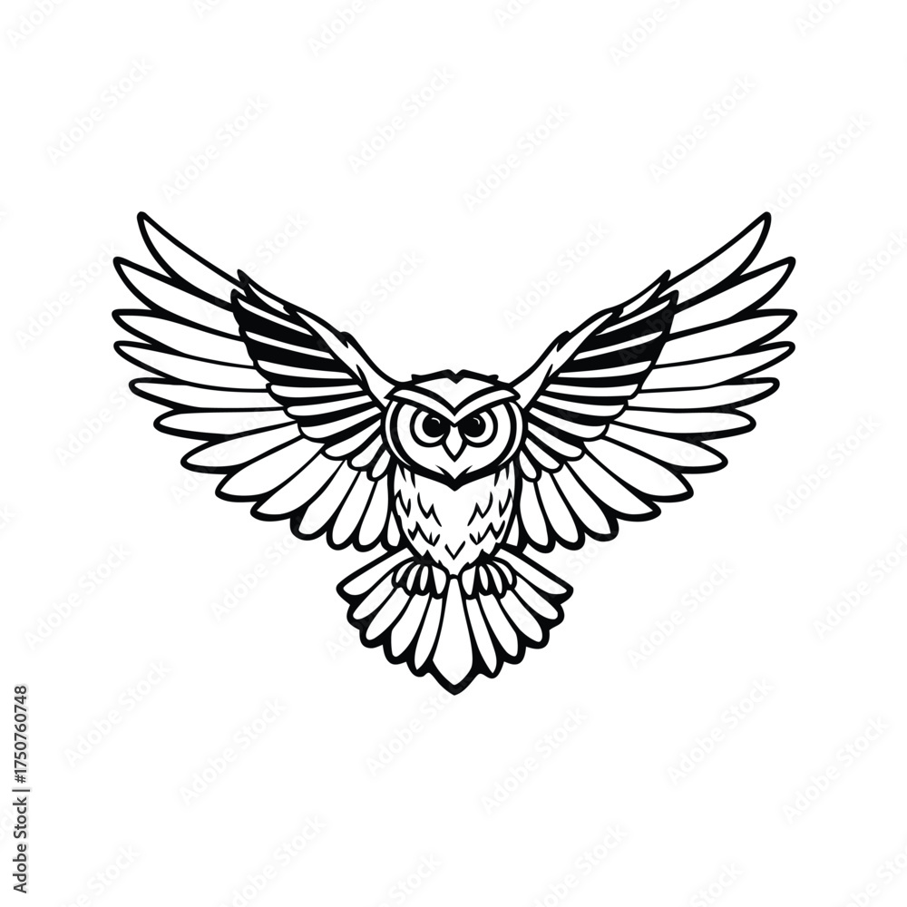 Obraz premium Elegant Owl Icon Design on White background.