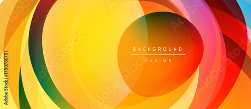 Abstract vibrant circles create dynamic colorful background. Concentric layers radiate from central point, offering modern aesthetic.