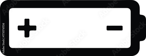 Illustrator Vector Battery charging indicator plus and minus silhouette