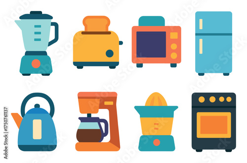 Colorful Kitchen Icon Set