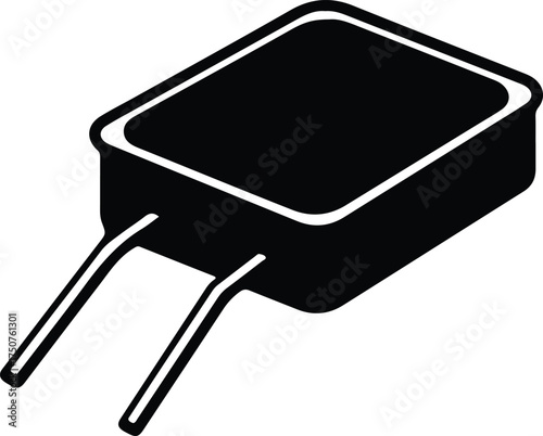 Illustrator Vector Crystal oscillator electronic component circuit design silhouette