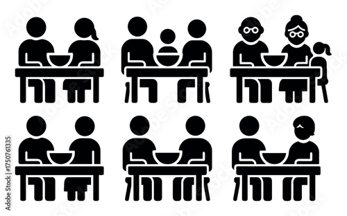 Family Dinner Icons