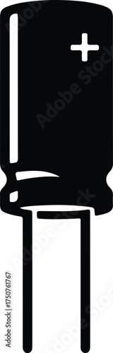 Illustrator Vector Electronic capacitor component electrical circuit silhouette