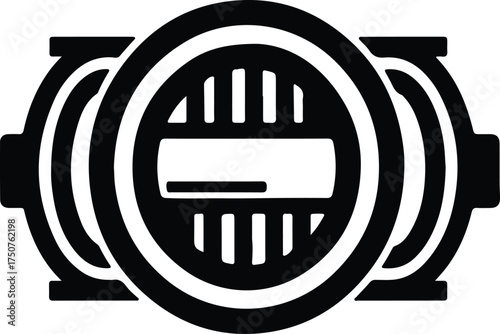 Illustrator Vector Manhole cover sewage system maintenance silhouette