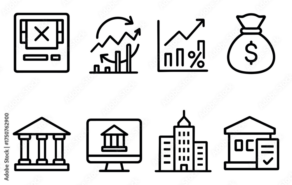 Fototapeta premium Banking Icons Grid