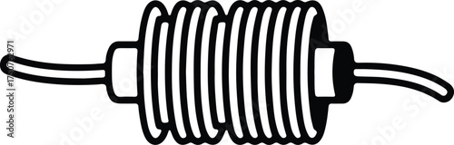 Illustrator Vector Vintage electrical resistor component circuit silhouette