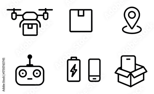 Drone Delivery Icons