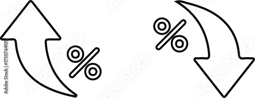 up drown line arrow icon sign vector design illustration logo art 