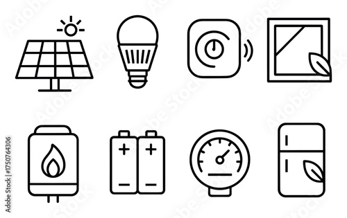Minimalist Energy-Saving Icons