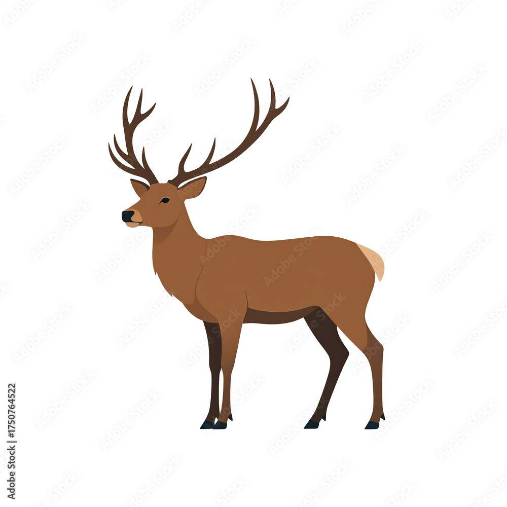 Fototapeta premium Deer Icon Isolated on White Background