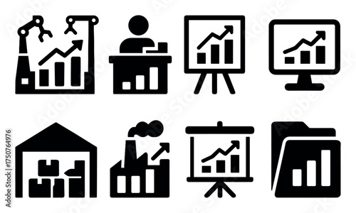 Black Production Icons Grid