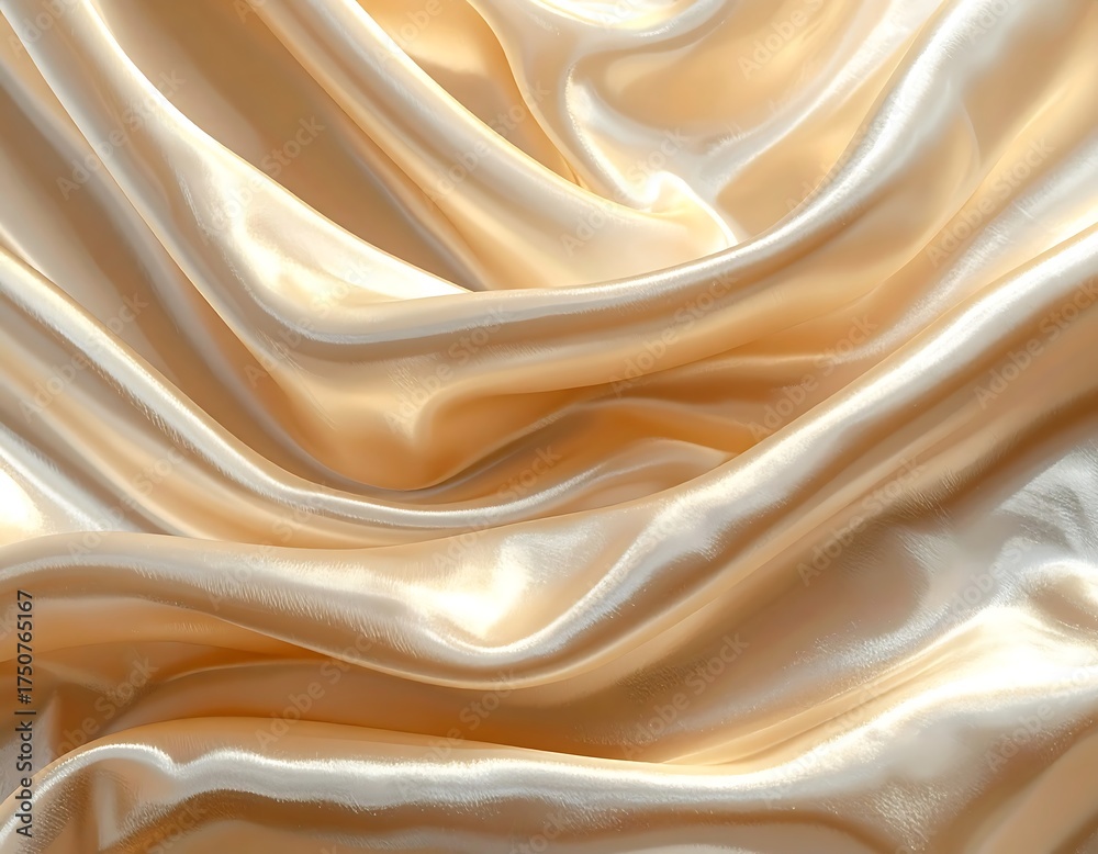 Fototapeta premium Luxurious 3d draped fabric texture with smooth flowing curves and soft light reflections