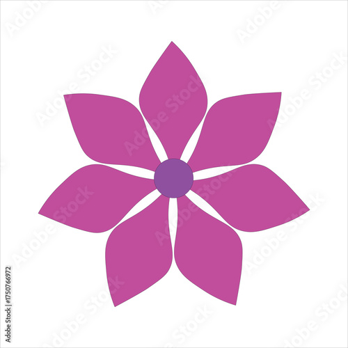 Pink flower vector isolated on white background