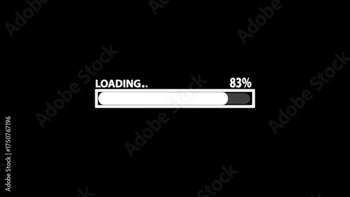 Abstract loading bar process animation. percentage Futuristic progress loading bar from 0 to 100%.