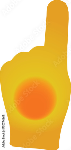 Bright Yellow and Orange Foam Finger Cheering Concept for Sports Event Victory and Number One Fan Support