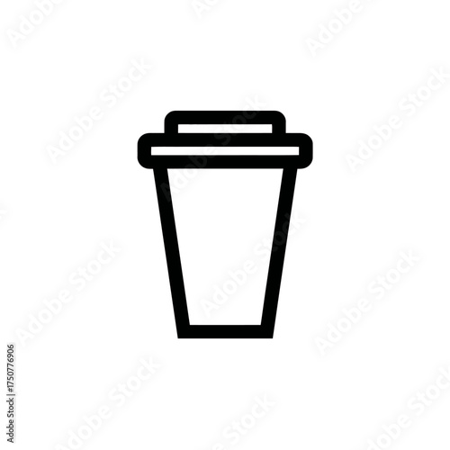 Simple coffee cup icon for digital designs. Suitable for caf logos, menu cards, packaging, and social media graphics.