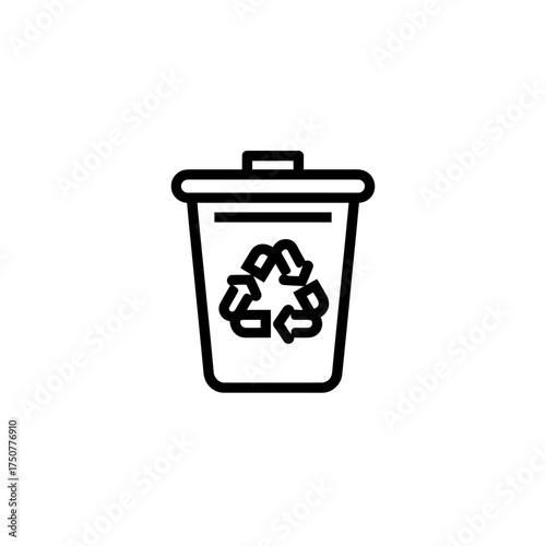 Recycling bin icon for online use. Ideal for environmental blogs, websites, presentations, and articles related to recycling and sustainability.