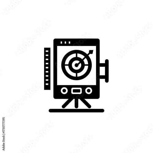 Marketing target on a device with a stand, ideal for advertising products and services, showcasing digital content, virtual presentations.