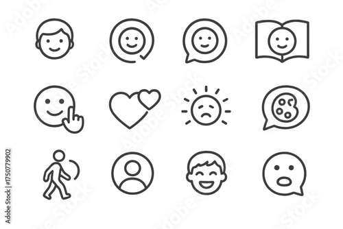 Interaction gentle icons bubble tag compassion vector hobby icon laughing companion virtual