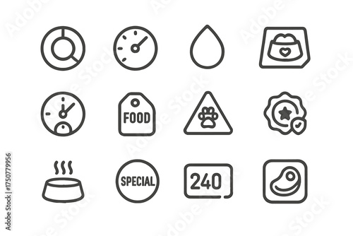 Special vector badge pet icon intake calorie nutrition bowl score diet allergies