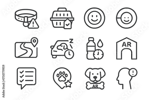 Vector route travel gps ar virtual check icon hydration social road heat