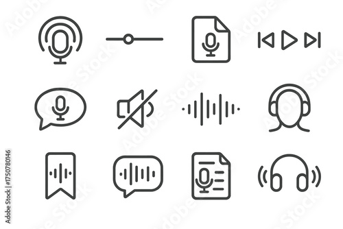 Audio vector headphone icon listened analysis playback interface sound icons symbol ar