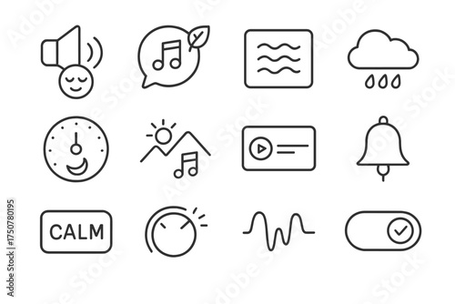 Background bell preview toggle nature audio bubble focus sound vector ambient icon