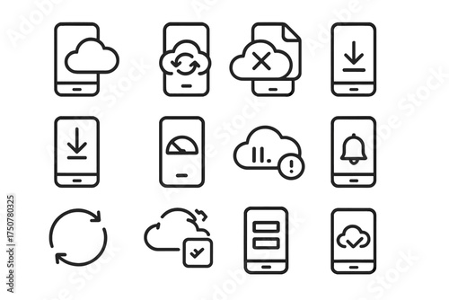 Permissions icon access arrow restore cloud button vector background to mobile option