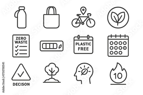 Progress vegetarian vector icon sustainable icons alert eco habits waste tracker zero