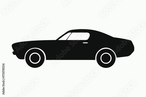 Classic Car Silhouette Vector Vintage Automobile Design Illustration